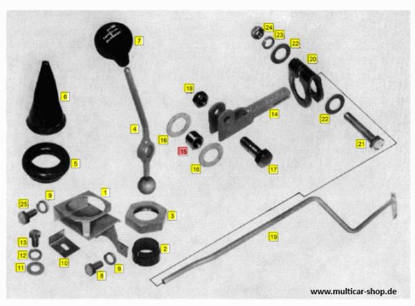 Buchse Schalthebel oben